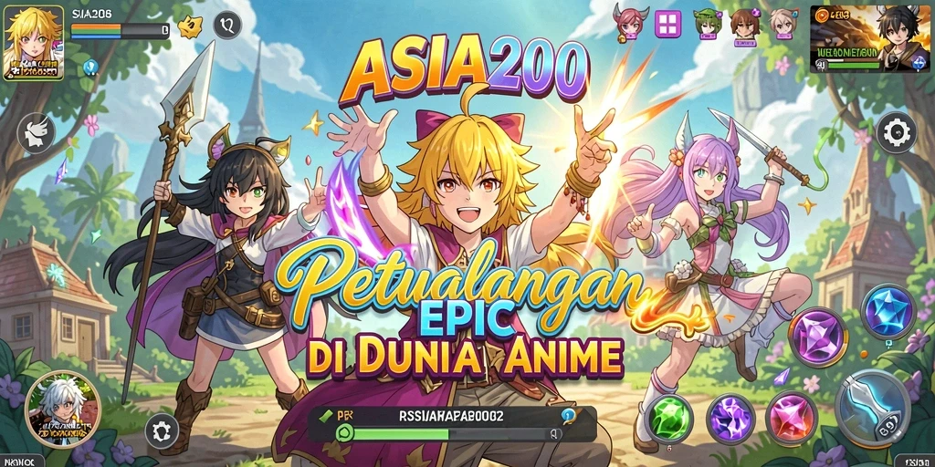 Tampilan gameplay menarik dari ASIA200 dengan karakter anime yang dinamis.