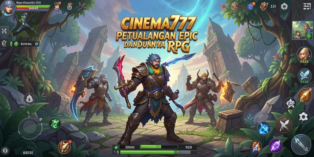 Tangkapan layar CINEMA777 menampilkan pertempuran seru karakter RPG.