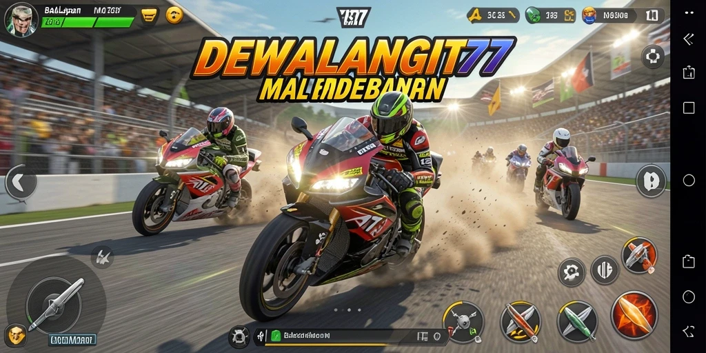 Gameplay seru balapan motor dalam DEWALANGIT77.