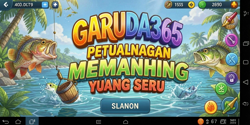 Tampilan gameplay GARUDA365 saat menangkap ikan di lautan.