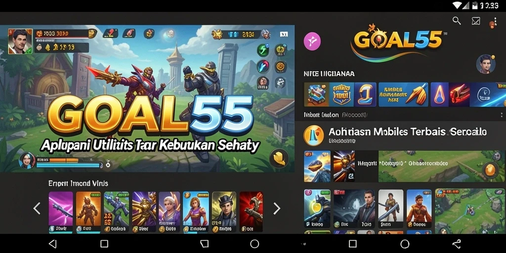 Tampilan utama GOAL55 yang sederhana dan fungsional.