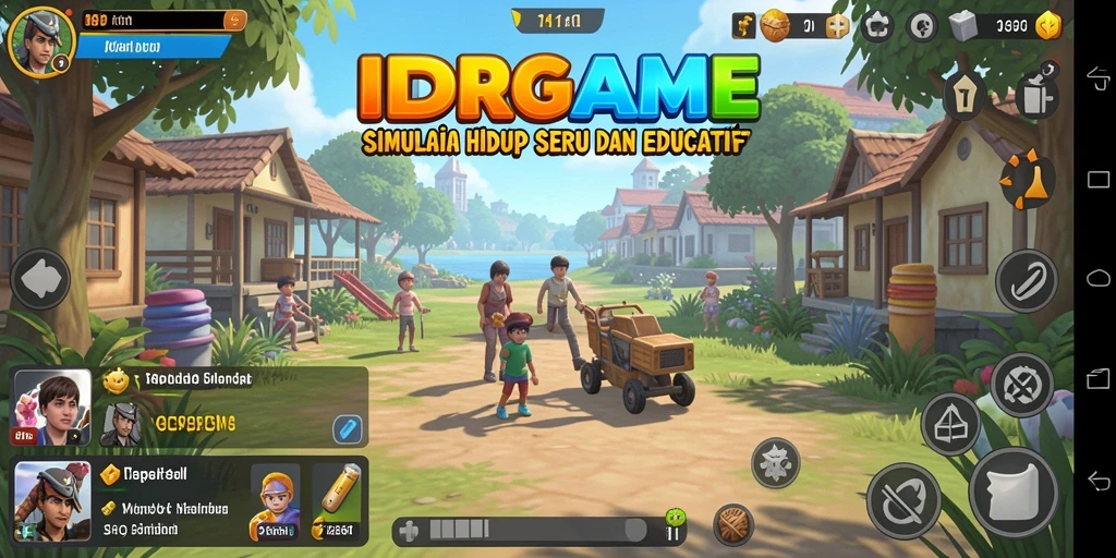 Tangkapan layar gameplay IDRGAME yang menunjukkan simulasi kehidupan yang menarik.