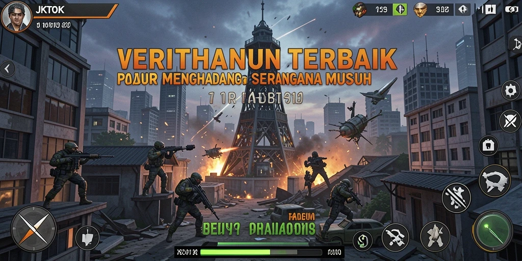 Tampilan gameplay menarik JKTOK dalam mode Tower Defense.