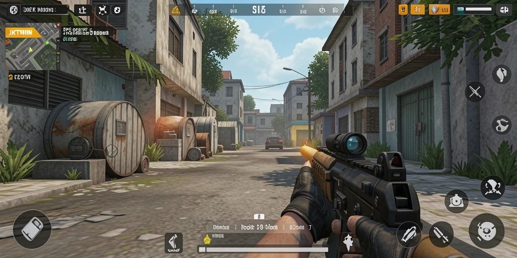 Tampilan gameplay JKTWIN yang berbasis TPS dengan aksi mendebarkan.