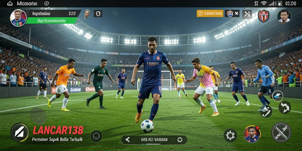 Tangkapan layar yang menampilkan aksi seru dalam permainan sepak bola.