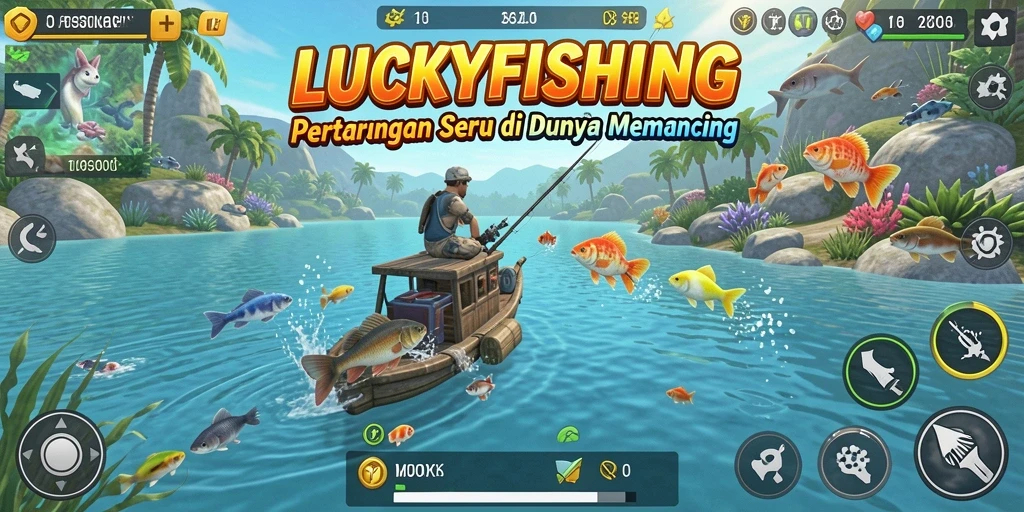 Tampilan seru dari gameplay pertarungan di <strong>LUCKYFISHING</strong>.
