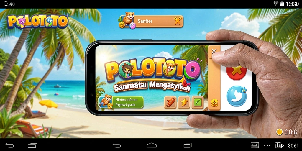 Screenshot POLOTOTO menampilkan grafik cerah dan gameplay yang mendebarkan.
