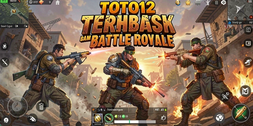Screenshot gameplay TOTO12 menampilkan aksi intens Battle Royale.