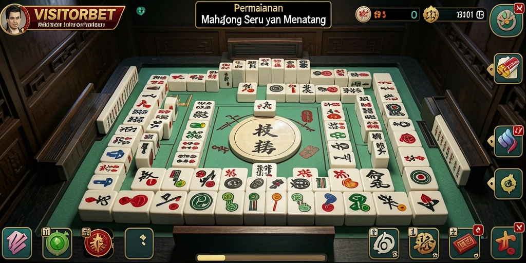 Tampilan gameplay Mahjong yang menantang dan menarik di VISITORBET.
